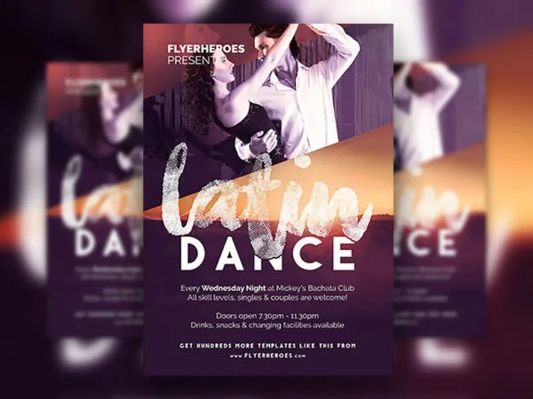 Retro Latin Dance Flyer Template 1