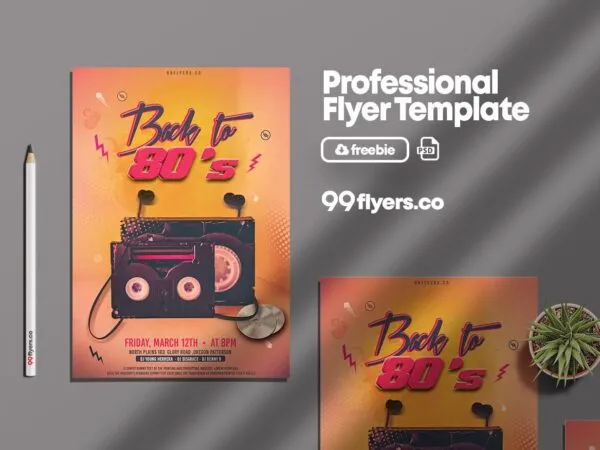 Retro Music Event Flyer Template 1