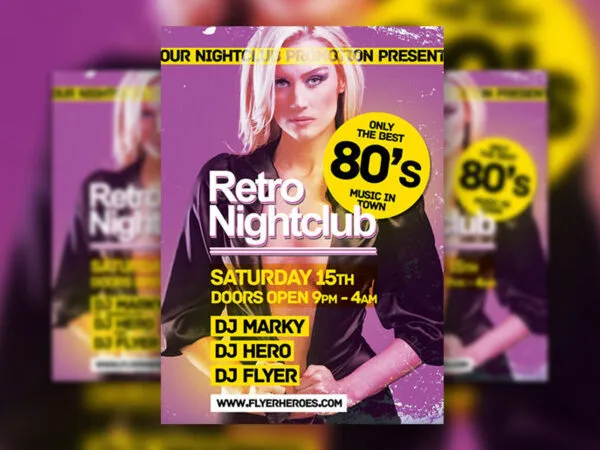 Retro Nightclub Flyer Template 1
