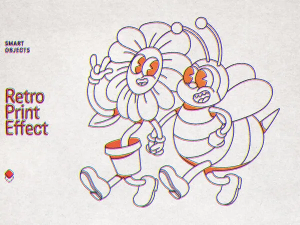 Retro Print Text and Logo Effect 1