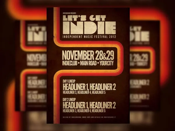Retro Rusty Indie Music FlyerPoster Template 1