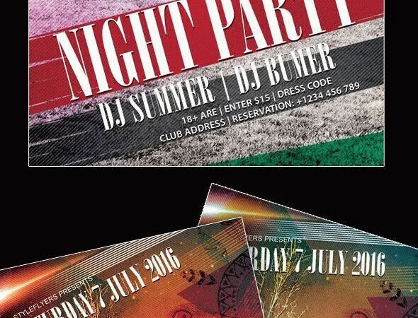 Retro and Classic Indie Night Party Flyer Template 1