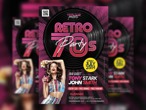 Retro and Vintage Music Party Flyer Template 1