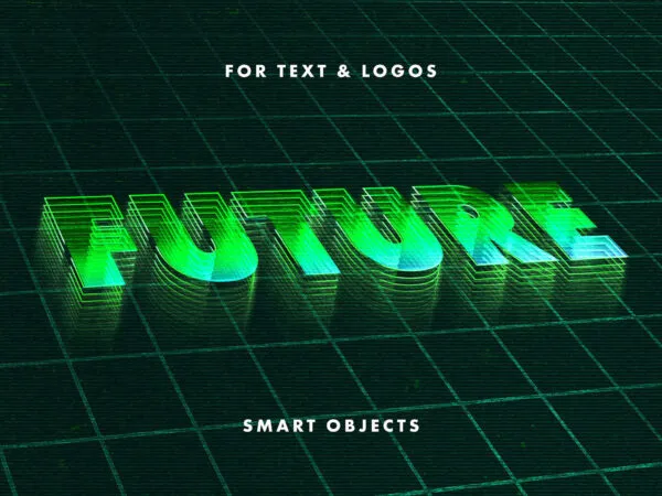 Retrowave Mesh Text Effect 1