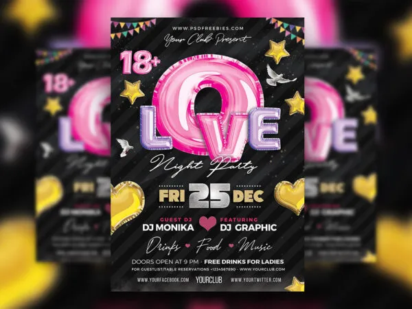 Romantic Music Party Flyer Template 1
