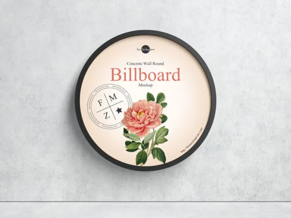 Round Frame Mockup on a Concrete Wall 1