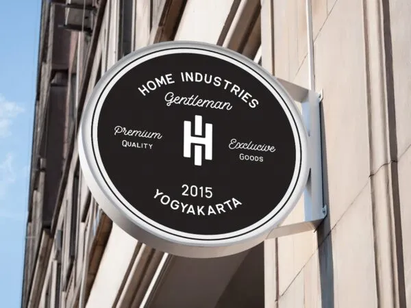 Round Sign Mockup on Building 1