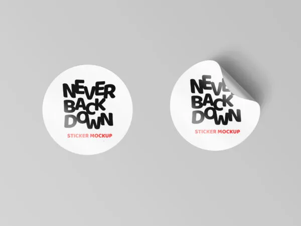 Round and Square Sticker Mockup Set 1