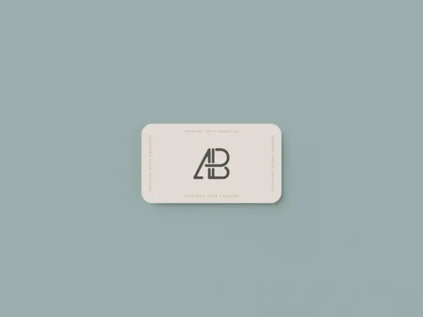 Rounded Edge Business Card Front and Back View Mockup 1