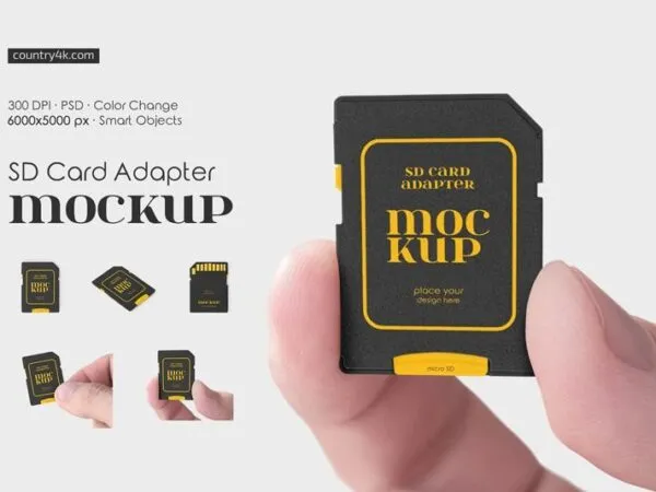 SD Card Adapter Mockup in 5 Shots 1