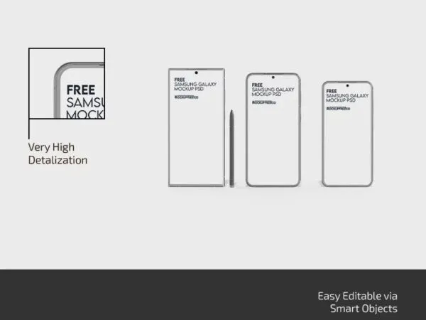 Samsung Galaxy Mockup in 3 Sights 1