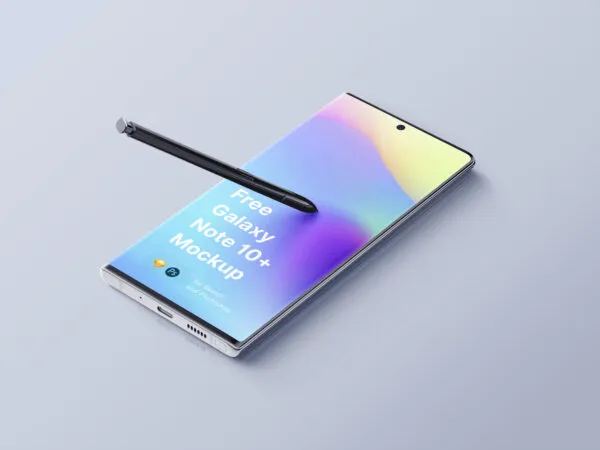 Samsung Galaxy Note 10 Plus with Its Pen Mockup 1
