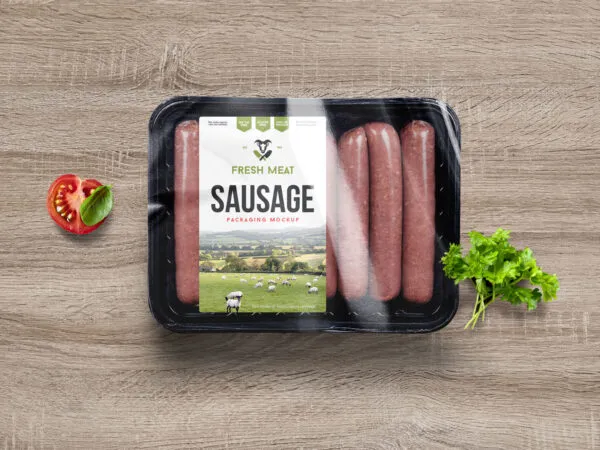 Sausage Packaging With Visible Top View Mockup 1