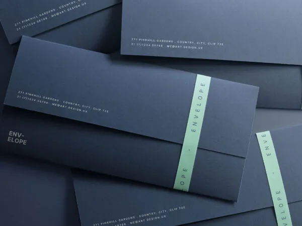 Scattered Envelopes Mockup in Top Sight 1