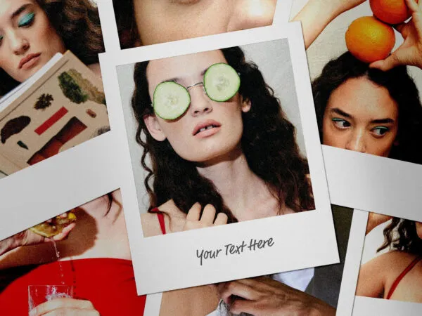 Scattered Polaroid Cards Mockup 1