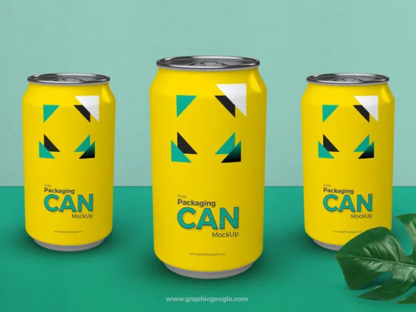 Set Of Three Can Packaging Mockup 1