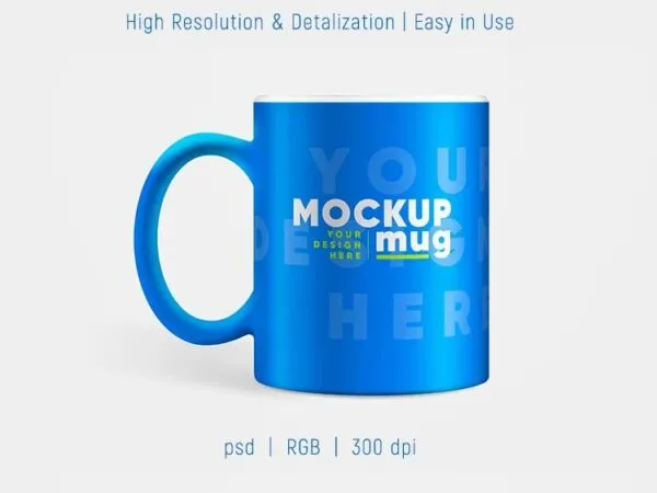 Set of 2 Mockups Featuring C Handle Mugs in Different Views 1