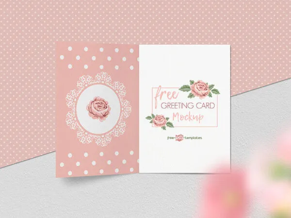 Set of 3 Greeting Cards in Different Views Mockup 1