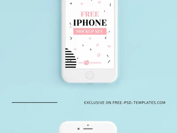 Set of 3 iPhone Mockups in Three Different Angles 1