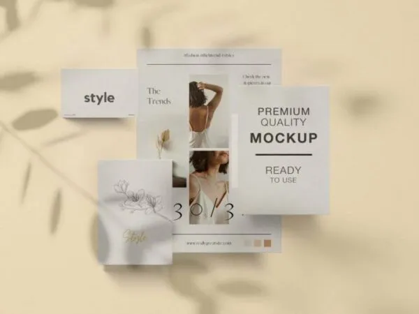Set of Branding Stationery Related Items Mockup 1