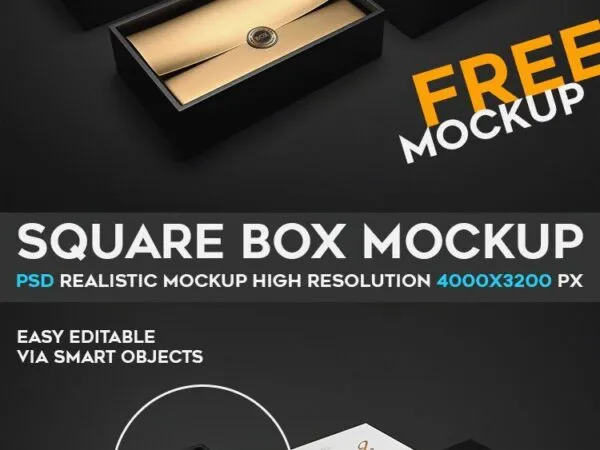 Set of Elegant Square Boxes Mockup 1