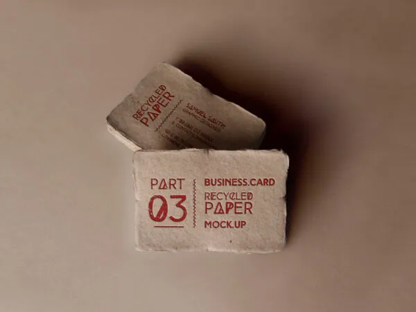 Set of Recycled Business Card Mockup 1