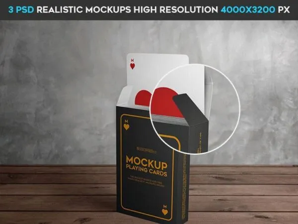 Set of Three Mockups Featuring Playing Cards in Different Angles 1