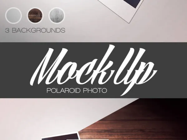 Set of Three Polaroid Photos Laying Besides Each Other Mockup 1