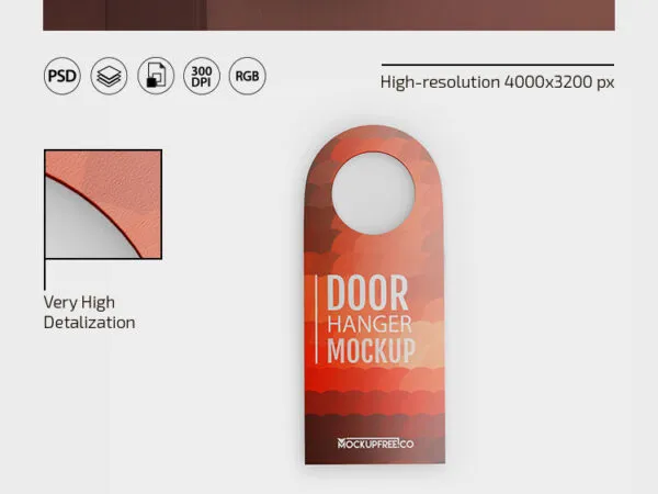 Set of Three Realistic Door Hanger Mockups 1