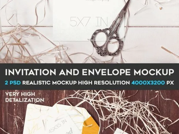 Set of Two Mockups of Invitation Envelopes 1