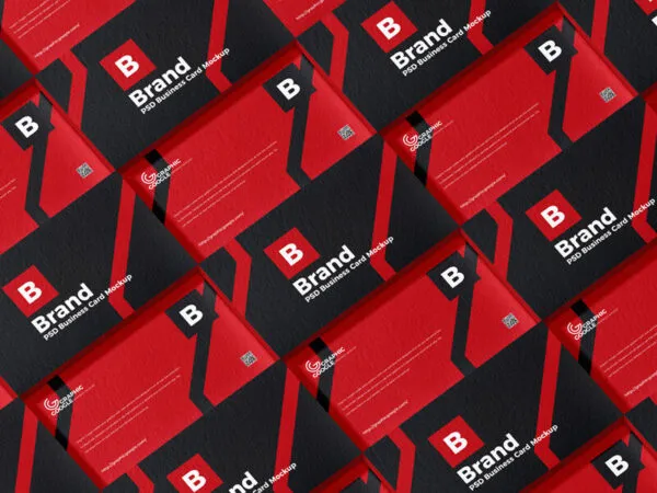 Several Horizontal Business Cards Arranged in Grid Style Mockup 1