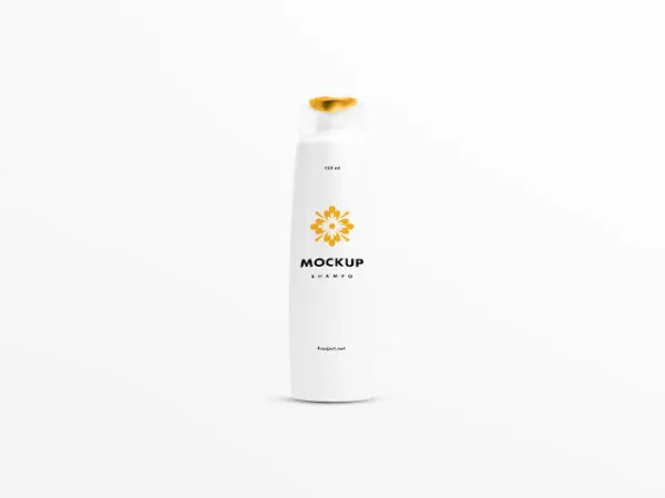 Shampoo Bottle Standing in the Front View Mockup 1