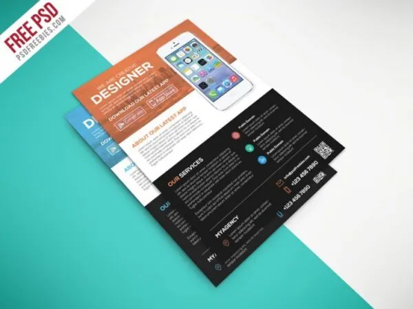 Sharp Modern Mobile App Flyer Template 1