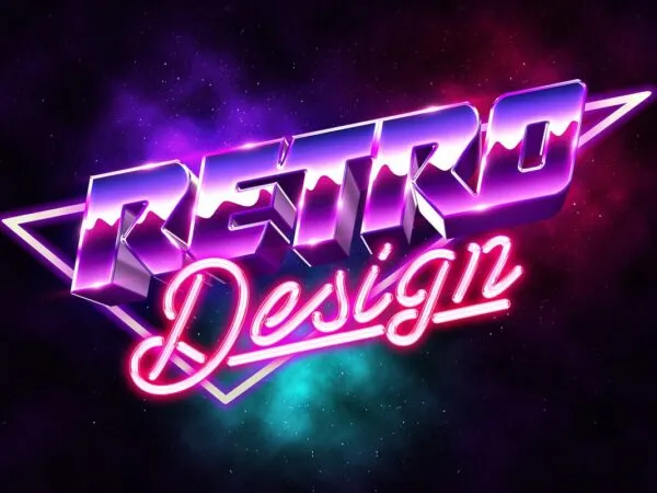 Shiny Neon 3D 80s Text Effect 1