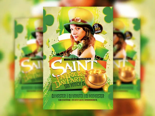 Shiny St. Paddys Day Party Flyer Template 1