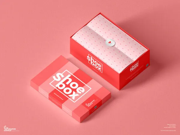 Shoebox Packaging Mockup with Lid 1