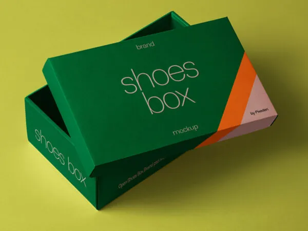 Shoes Box Mockup in Perspective View 1