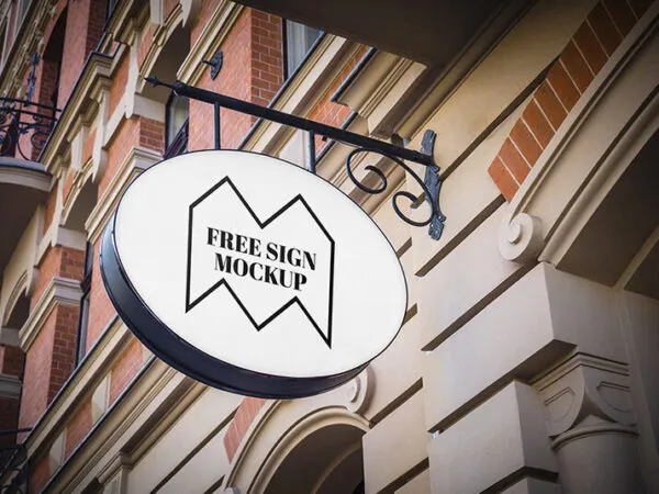 Shop Sign Mockup on a Building 1