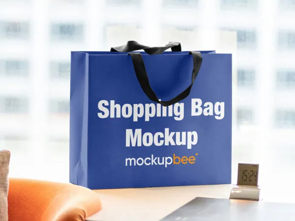 Shopping Bag on Table Mockup 1