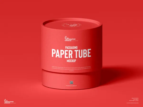 Short Round Packaging Paper Tube Mockup 1