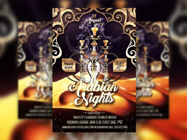 Showy Traditional Arabian Nights Flyer Template 1