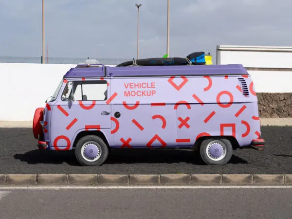 Side Sight of Volkswagen Camper Mockup 1