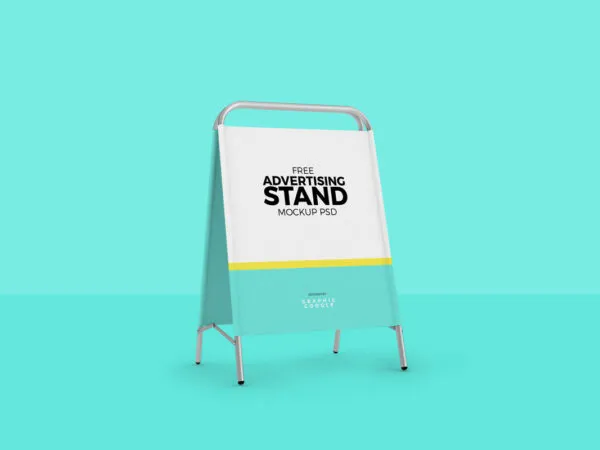 Side View Advertising Stand Mockup 1