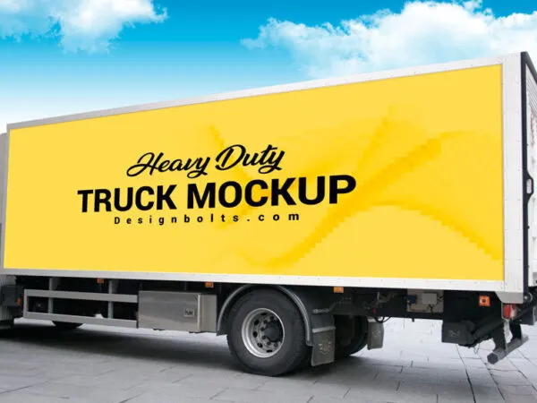 Side View Heavy Duty Truck Branding Mockup 1