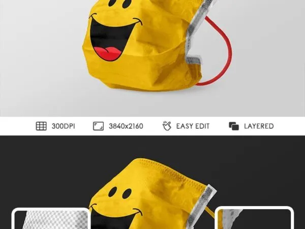 Side View Medical Mask Mockup 1