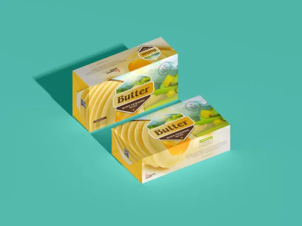 Side View Two Butter Block Packaging Mockup 1