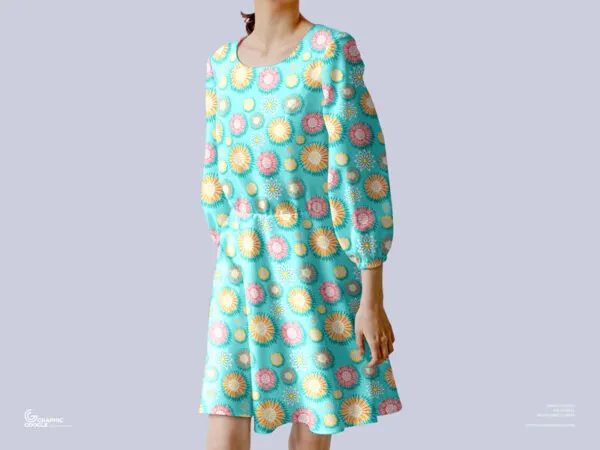 Side View of Cute Stylish Female Dress Mockup 1