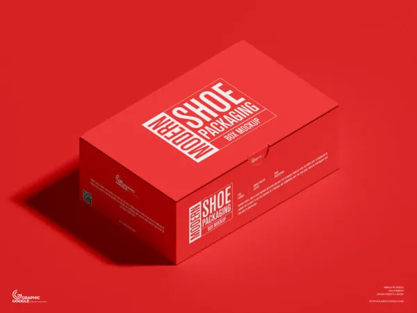 Side View of Modern Shoe Packaging Box Mockup 1