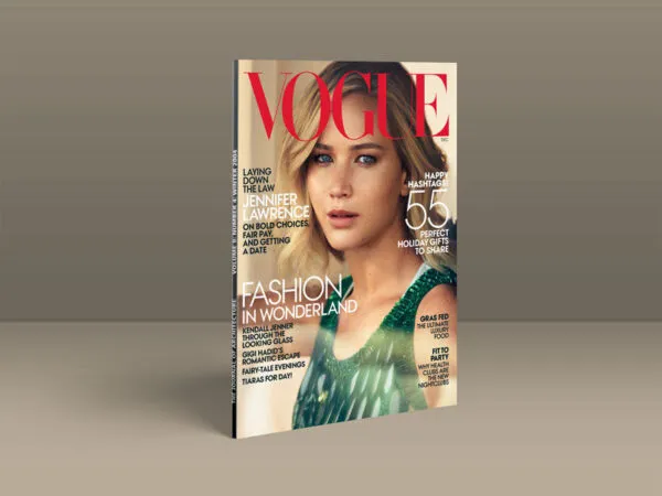 Side View of Standing Paperback Magazine Title Mockup 1