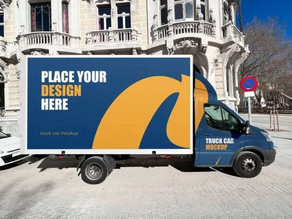 Side View of Truck Car Mockup 1